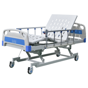 NL150301 BLSE05 3 Function Electric Hospital Bed with Foldable Aluminum Rails and Mute Casters