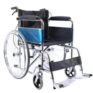 NL190301B-2 Chrome Leather Wheelchair with Metal Handwheel