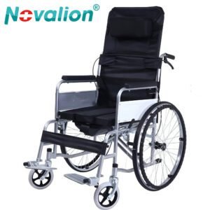 Nl190301e 1 كرسي متحرك يدوي قابل للإمالة للمعاقين ذو ظهر مرتفع قابل للإمالة