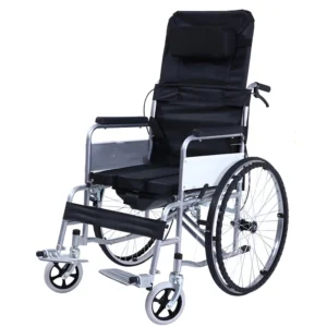 NL190301E-1 Non Reclining Commode Wheelchair 20kg Sturdy Build
