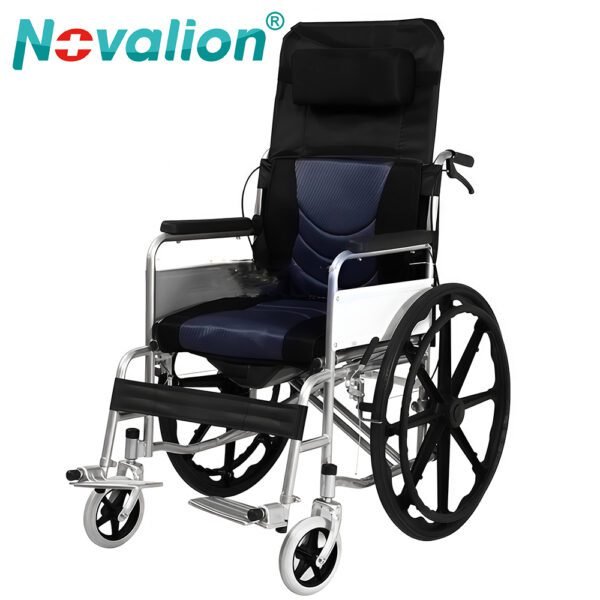 Custom High Back Reclining Commode Hemiplegic Wheelchair
