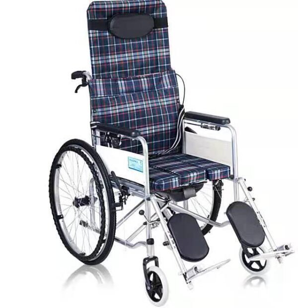 NL190301E 4 Semi Reclining Commode Wheelchair Oxford Cloth Seating