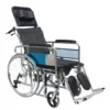 NL190301E 7 Luxury Reclining Commode Wheelchair Metal Handwheel