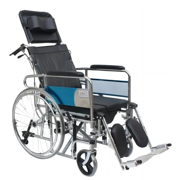 NL190301E 7 Luxury Reclining Commode Wheelchair Metal Handwheel