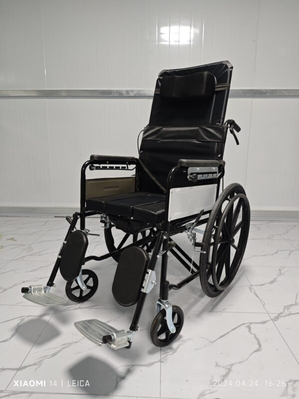 NL190301E 8 Fully Reclining Commode Iron Foot Pedals