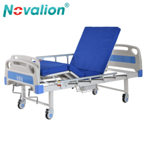 NL150302-BLSM021 2-Function Manual Hospital Bed with Stainless Steel 5-Rod Rails and Welded Frame