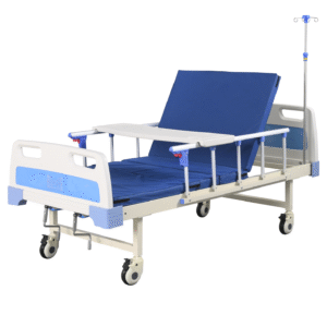 NL150302-BLSM05G 2-Function Manual Hospital Bed with Aluminum Rails and Stainless Steel Foldable Cranks