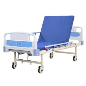 NL150302-BLSM05H 2-Function Manual Hospital Bed with Aluminum Rails and Stainless Steel Foldable Cranks
