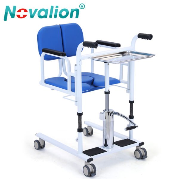 NL150505A 03 2 Hydraulic Patient Lifter 150kg Capacity with Cushion and Dining Table