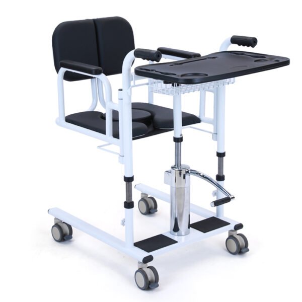 NL150505A 04 1 Hydraulic Patient Lifter 150kg Load with Cushion Table and Storage Shelf
