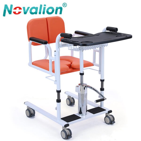 NL150505A 04 4 Hydraulic Patient Lifter 150kg Load with Cushion Table and Storage Shelf