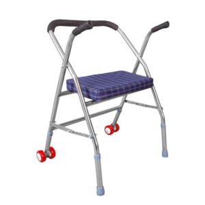 NL190302A 14 Stainless Steel Walker Chair with Dual Front Casters Seat