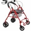 NL190302A 18 Red Steel Rollator Foldable Design for Home Healthcare