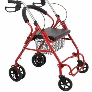NL190302A 18 Red Steel Rollator Foldable Design for Home Healthcare