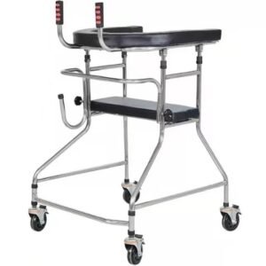NL190302A 22 Stainless Steel Walking Frame with Forearm Support Wheels