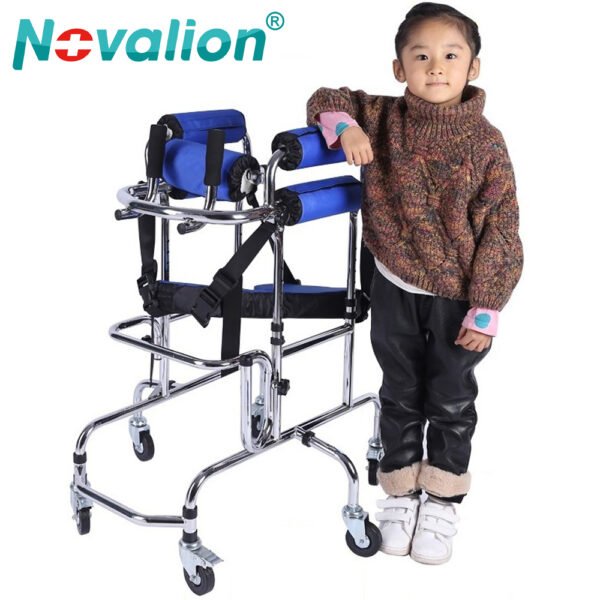 NL190302A 27 1 Childrens Stainless Steel Walking Frame for Young Users