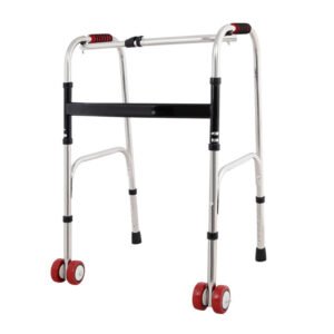 NL190302A 3 Stainless Steel Walker with Front Casters Single Crossbar