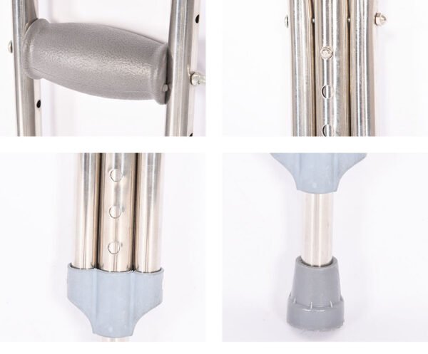 NL190302SB 1 3 Stainless Steel Crutches Thickened Pipe Height Adjustable for Users
