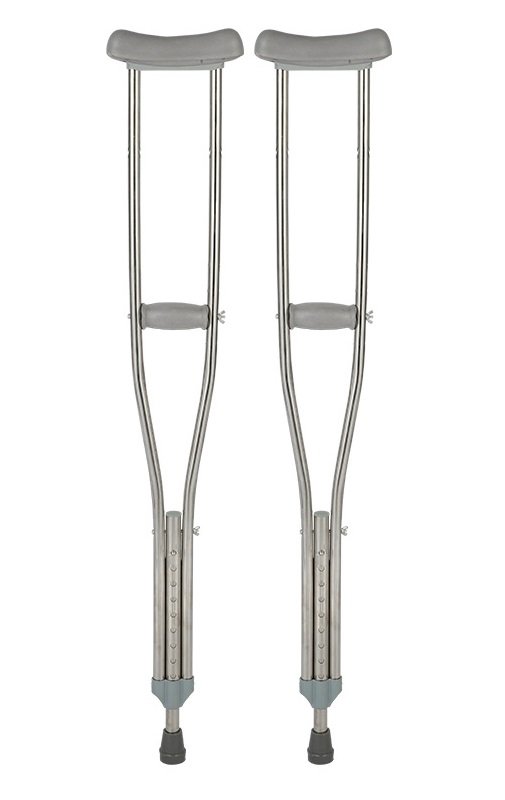 NL190302SB 1 6 Stainless Steel Crutches Thickened Pipe Height Adjustable for Users