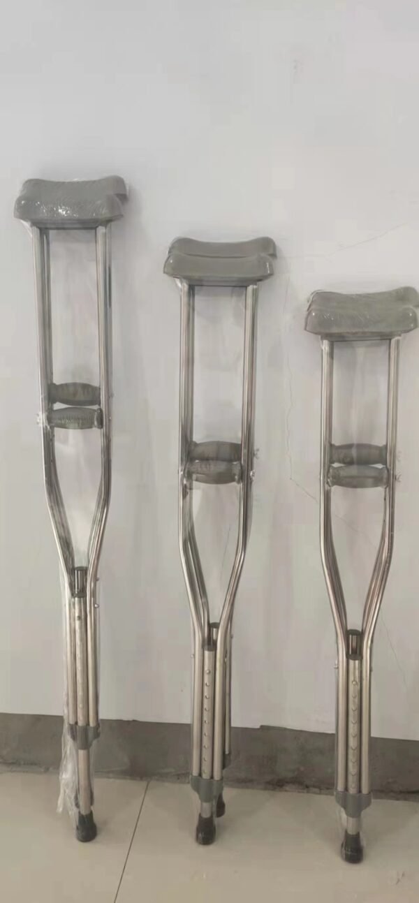 NL190302SB 1 7 Stainless Steel Crutches Thickened Pipe Height Adjustable for Users