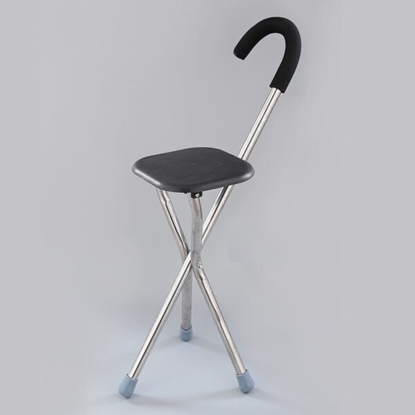 NL190302SC 1 2 Stainless Steel Walking Stick Chair ABS Seat 260kg Load Foldable