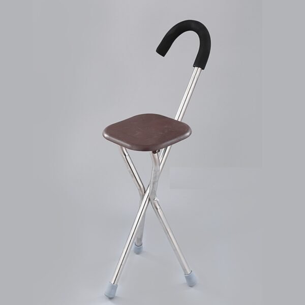 NL190302SC 1 3 Stainless Steel Walking Stick Chair ABS Seat 260kg Load Foldable