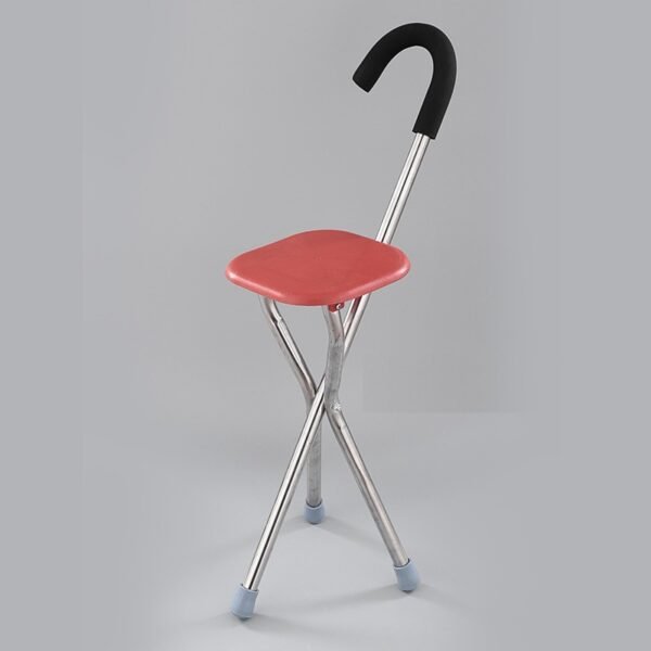 NL190302SC 1 6 Stainless Steel Walking Stick Chair ABS Seat 260kg Load Foldable
