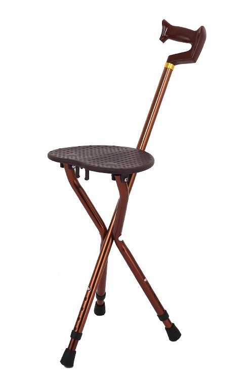 NL190302SC 3 1 Antique Bronze Walking Stick Chair Adjustable Height 260kg Load