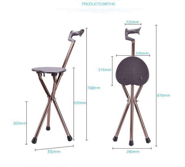 NL190302SC 3 4 Antique Bronze Walking Stick Chair Adjustable Height 260kg Load