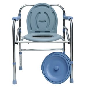NL190303A-11 Adjustable Stainless Steel Commode Chair in BlueWhite