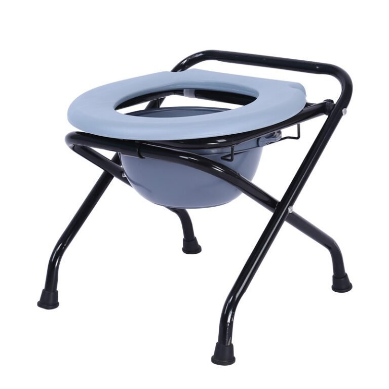 Mini Foldable Commode Chair in Blue-Black