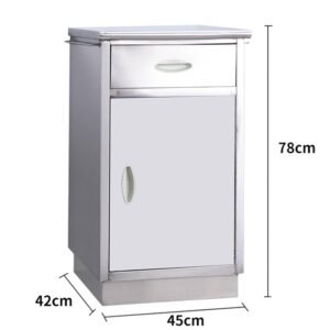 NL2301-SSCT02 Heavy-Duty Clinical Stainless Steel Medical Bedside Cabinet