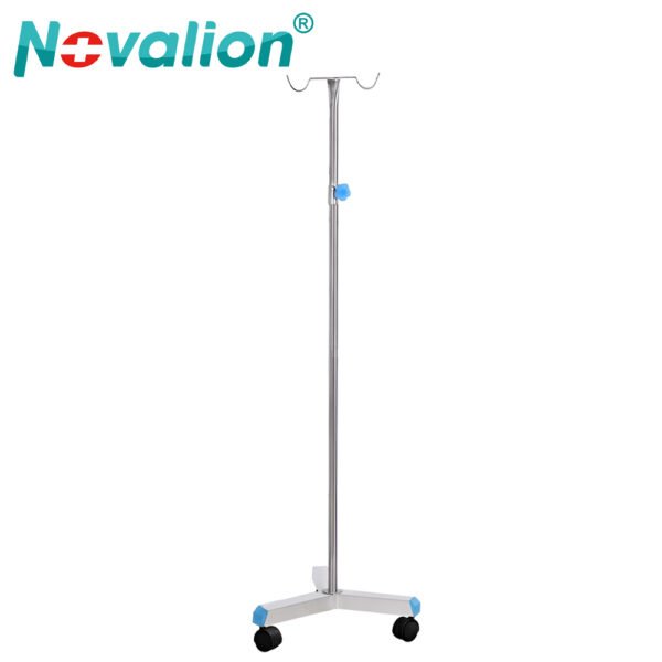 NL2301 SSYJ03 Stainless Steel Infusion Stand with 2 Hooks and 3 Wheels