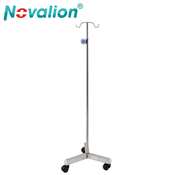 NL2301 SSYJ06 Stainless Steel Infusion Stand with 2 Hooks 3 Wheels and Extended Height