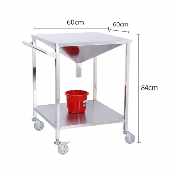 NL230101 SSQC01 Integral Welded Stainless Steel 2 Layer Debridement Trolley 2 Dirt Basins