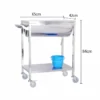 NL230101 SSQC02 Integral Welded Stainless Steel 2 Layer Debridement Trolley 2 Dirt Basins