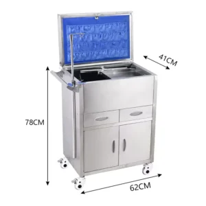 NL230101-SSQJ01 Integral Welded Stainless Steel Rescue Trolley 2 Drawers 2 Doors