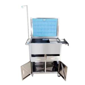 NL230101-SSQJ03 Stainless Steel Rescue Trolley With 2 Drawers And 2 Doors