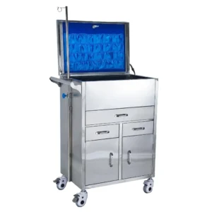 NL230101-SSQJ06 Integral Welded Stainless Steel Rescue Trolley 3 Drawers And 2 Doors