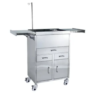 NL230101-SSQJ07 Integral Welded Stainless Steel Rescue Trolley With 3 Drawers