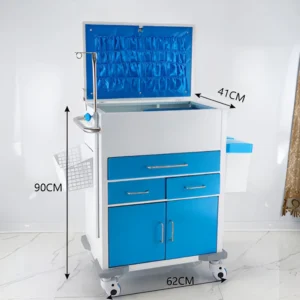NL230101-SSQJ08 Integral Welded Stainless Steel Rescue Trolley 3 Drawers 2 Doors