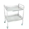 NL230101 SSQX01 Assembled Stainless Steel 2 Layer Instrument Trolley No DrawerDirt Basin