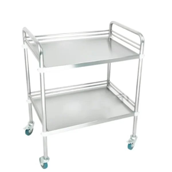NL230101 SSQX01 Assembled Stainless Steel 2 Layer Instrument Trolley No DrawerDirt Basin