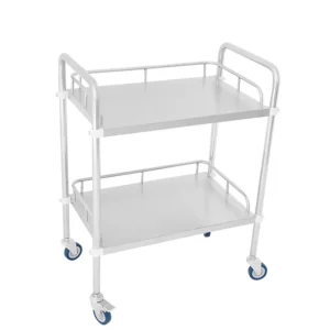 NL230101-SSQX02 Assembled Stainless Steel 2-Layer Instrument Trolley No DrawerDirt Basin