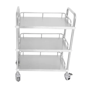 NL230101-SSQX05 Assembled Stainless Steel 3-Layer Instrument Trolley No DrawerDirt Basin