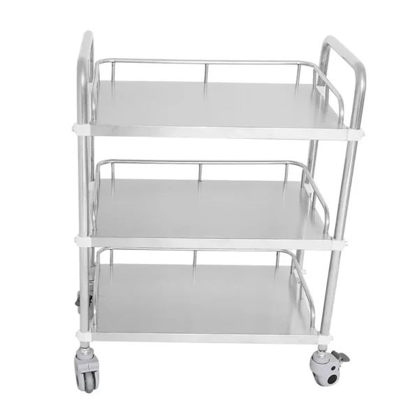 NL230101 SSQX05 Assembled Stainless Steel 3 Layer Instrument Trolley No DrawerDirt Basin