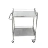 NL230101 SSQX08 Integral Welded Stainless Steel 2 Layer Instrument Trolley No Drawer Dirt Basin