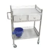 NL230101 SSQX10 Integral Welded Stainless Steel 2 Layer Instrument Trolley 2 Drawers 1 Dirt Basin