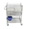 NL230101 SSQX13 Integral Welded Stainless Steel 3 Layer Instrument Trolley 2 Drawers 1 Dirt Basin