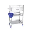 NL230101 SSQX15 Integral Welded Stainless Steel 3 Layer Instrument Trolley 1 Drawer 1 Dirt Basin